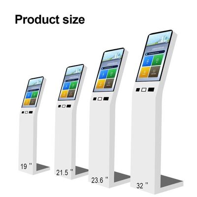 21.5 Inch Indoor capacitive totem Queue Ticket Kiosk with thermal printer For Queuing Management System